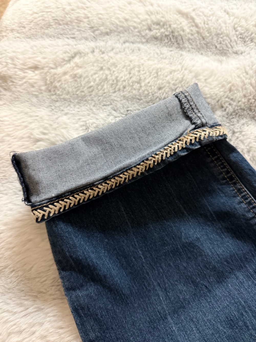 Avenue Dark Wash Ankle Jeans with Cute Trim - Picture 3 of 9